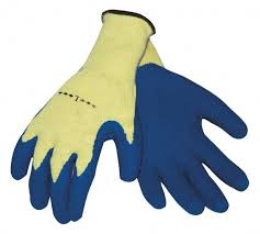 String Knit Blue Latex Glove XL