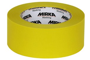 A roll of Mirka 48mm x 50mm lime line masking tape
