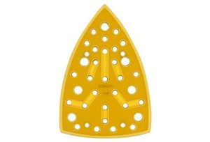 Yellow triagnular perforated sanding backing pad